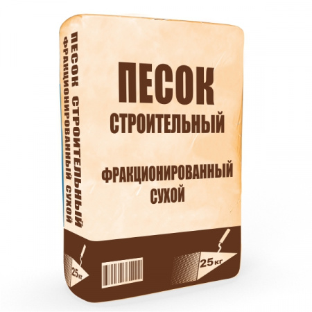 Песок строительный фракционированный сухой 1 - 2 мм(25 кг)  Розница